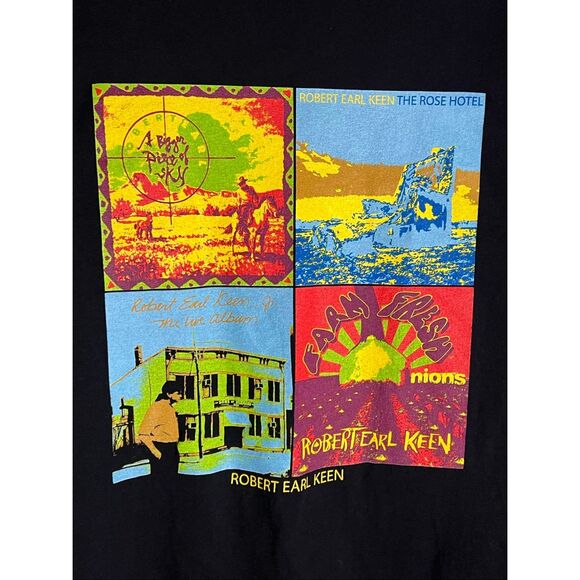 Vintage Y2K Robert Earl Keen Farm Fresh Rose Hotel Tee - Picture 2 of 4